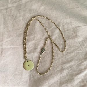 “C” gold charm dainty necklace